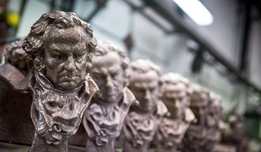 Goya Awards Trophies in Production by artist JosÈ Luis Fern·ndez